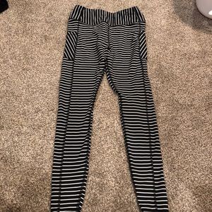 Black and white striped leggings. Size M